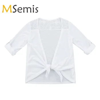 Kids Girls Ballet Wrap Top Roll-up Ballet Cardigan Sleeves Lace Splice Cardigan Top with Tie-Front for Dancing Daily Wear Party
Kids Girls Ballet Wrap Top Roll-up Ballet Cardigan Sleeves Lace Splice Cardigan Top with Tie-Front for Dancing Daily Wear Party
