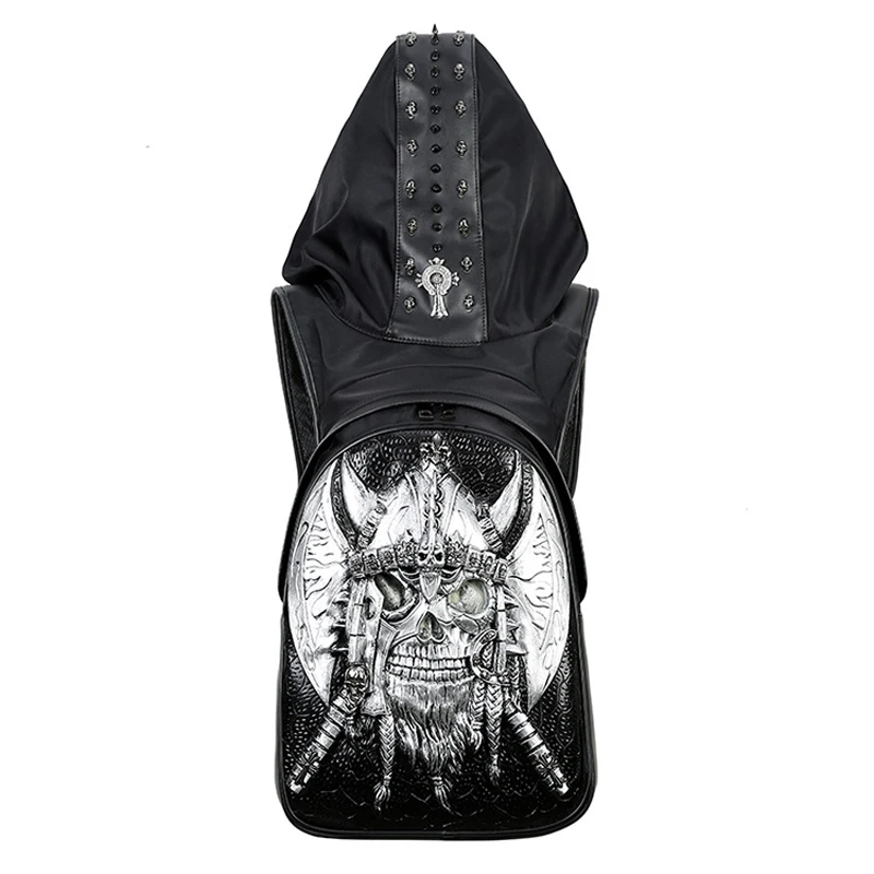 New 2019 Fashion Personality 3D Skull Leather Backpack Rivets Skull Backpack With Hood Cap Apparel Bag Cross Bags Hiphop Man 737
New 2019 Fashion Personality 3D Skull Leather Backpack Rivets Skull Backpack With Hood Cap Apparel Bag Cross Bags Hiphop Man 737