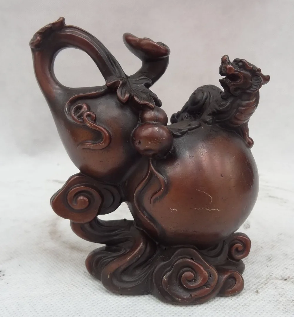 xd 002162 Chinese Pure Bronze Buddhist FengShui Dragon Unicorn On RuYi Gourd Statue
xd 002162 Chinese Pure Bronze Buddhist FengShui Dragon Unicorn On RuYi Gourd Statue