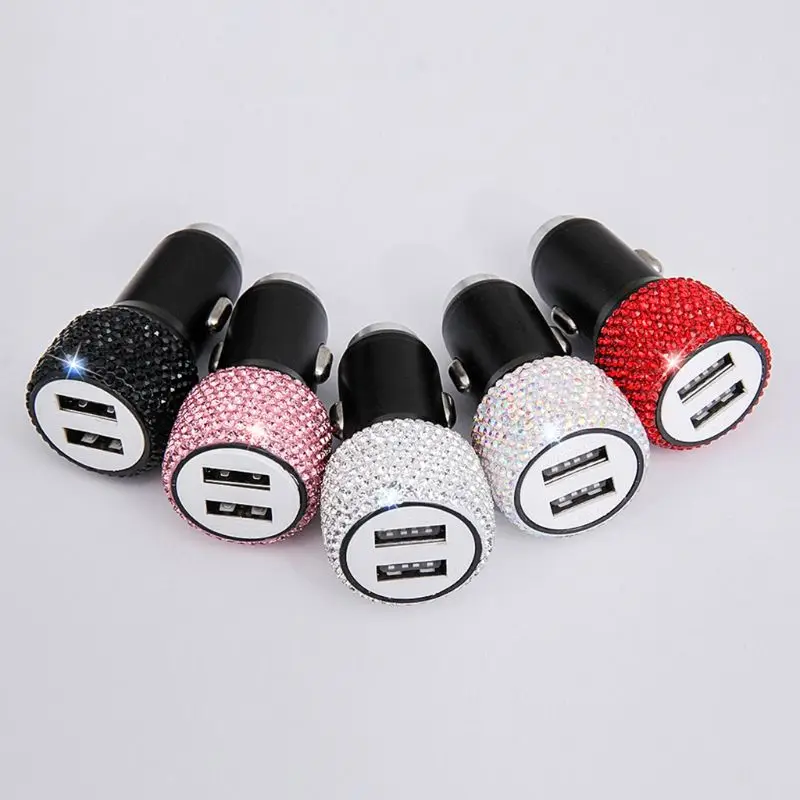 Fashion New 1 Pc Dual USB Car Charger Bling Handmade Rhinestones Crystal Car Decorations for Fast Charging Car Decor 5 Styles
Fashion New 1 Pc Dual USB Car Charger Bling Handmade Rhinestones Crystal Car Decorations for Fast Charging Car Decor 5 Styles