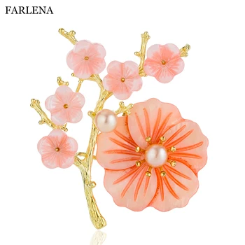 FARLENA Jewelry Exclusive Design Beautiful Shell Plum Brooch Pins for Women Elegant Freshwater Pearl Brooches
FARLENA Jewelry Exclusive Design Beautiful Shell Plum Brooch Pins for Women Elegant Freshwater Pearl Brooches