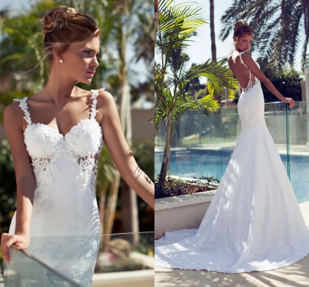 Elegant Long White Bridal Gowns Robe De Mariage Spaghetti Mermaid Appliques Backless Wedding Dresses Vestido De Noiva
Elegant Long White Bridal Gowns Robe De Mariage Spaghetti Mermaid Appliques Backless Wedding Dresses Vestido De Noiva