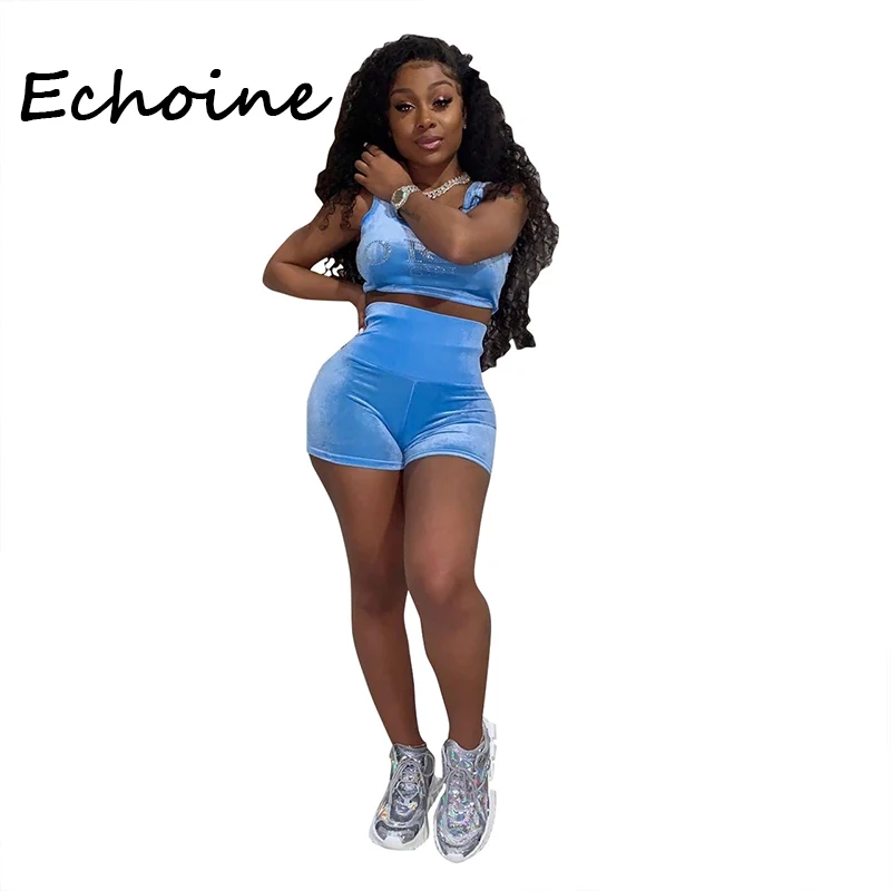 Echoine 2 Piece Set Women Tracksuit Diamond Decor Sportwear Crop Top + Short Pants O-neck Bodycon Summer Clothes For Women
Echoine 2 Piece Set Women Tracksuit Diamond Decor Sportwear Crop Top + Short Pants O-neck Bodycon Summer Clothes For Women