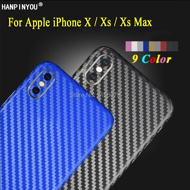 For Apple iPhone X / Xs Max New Back Cover Decal Rear Skin 3D Carbon Fiber Phone Protective Sticker Film (Not a Case) |