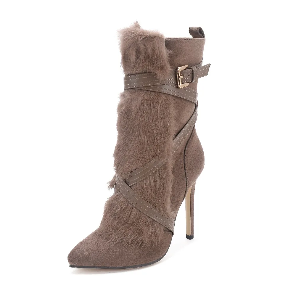 GOXPACER Shoes Women Cross-tied Women Motorcycle Boots Ankle Pointed Toe High Heel High Fashion Flock Women Boot Buckle Plush 
GOXPACER Shoes Women Cross-tied Women Motorcycle Boots Ankle Pointed Toe High Heel High Fashion Flock Women Boot Buckle Plush