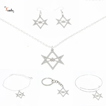 Hexagram Symbol charm necklace Silver tone Unicursal Hexagram thelema snake Aleister Jewelry keyring bangle earring
Hexagram Symbol charm necklace Silver tone Unicursal Hexagram thelema snake Aleister Jewelry keyring bangle earring
