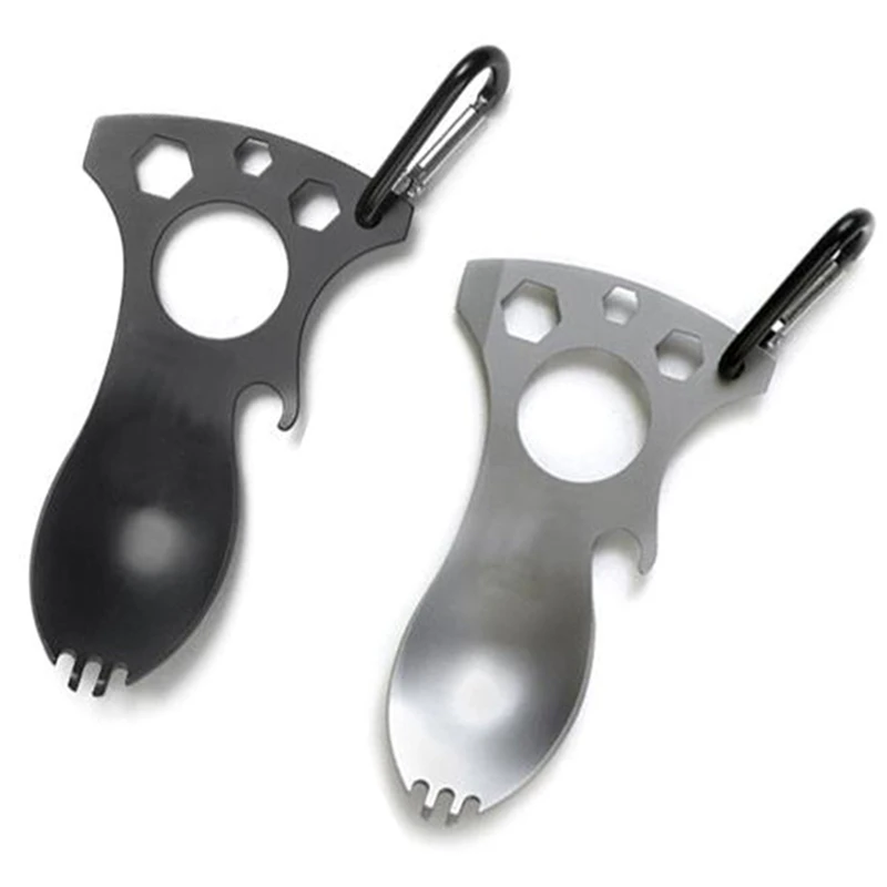 Outdoor Multi Functional Travel Kits Fork Carabiner Screwdriver EDC Tool Wrench Spoon Camping 3 Hex Heads Bottle Opener
Outdoor Multi Functional Travel Kits Fork Carabiner Screwdriver EDC Tool Wrench Spoon Camping 3 Hex Heads Bottle Opener