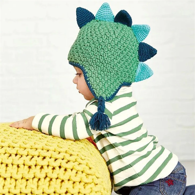 

Knitted Cotton Hat Newborn Baby Hat Dinosaur Boy Cap Toddler Girl Animal Style Warm Photography Bonnet Touca Chapeau Enfants