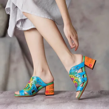 2019 Female Shoes High Heel Slides Shoes Woman Peep Toe Genuine Leather Block Heel Casual Slides Sandals Lady Slipper Plus Size
2019 Female Shoes High Heel Slides Shoes Woman Peep Toe Genuine Leather Block Heel Casual Slides Sandals Lady Slipper Plus Size