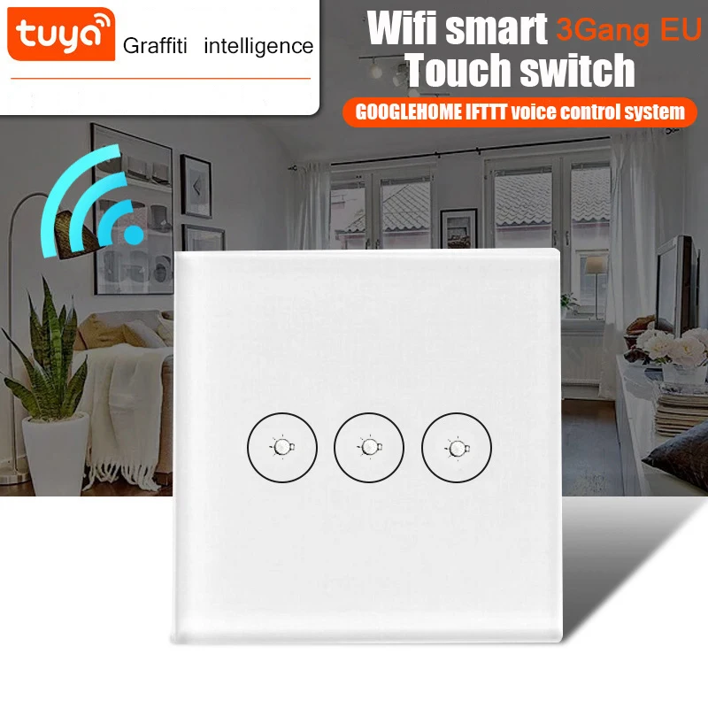 Wifi Touch Switch Smart Home Wireless Remote Control Wall Light Switch EU 3gang Tuya Smart Life APP Control Smart Home Module
Wifi Touch Switch Smart Home Wireless Remote Control Wall Light Switch EU 3gang Tuya Smart Life APP Control Smart Home Module
