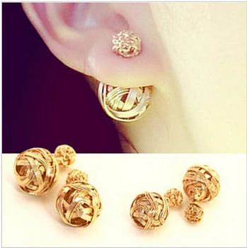 Hot Selling Two Gold Ball Stud Earrings Double Sides Pearl Earring For Girls Jewelry
Hot Selling Two Gold Ball Stud Earrings Double Sides Pearl Earring For Girls Jewelry