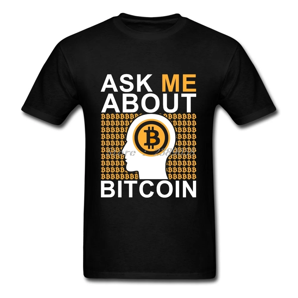 Фото Men T Shirt Ask Me About Bitcoin Normal Clothing Money Tees Tops Short Sleeve T-Shirt Adult Gift | Мужская одежда