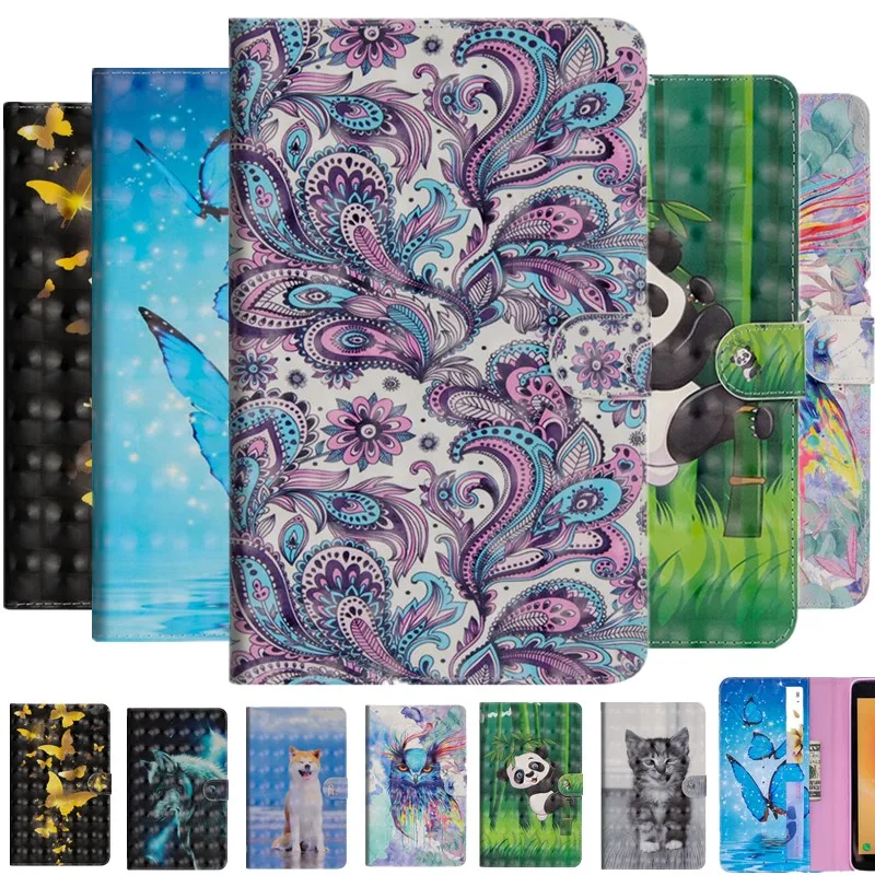 

New Wallet Case For Samsung Galaxy Tab 3 8.0 T310 T311 T3100 T3110 SM-T310 tpu leather 3D Cartoon Smart tablet Case Protector