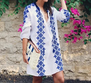 Beach Tunic Cotton Bikini Cover up Embroidery Saida Praia Tunics for Beach Women Beach Cover ups Sarong Tunique Plage Beachwear
Beach Tunic Cotton Bikini Cover up Embroidery Saida Praia Tunics for Beach Women Beach Cover ups Sarong Tunique Plage Beachwear