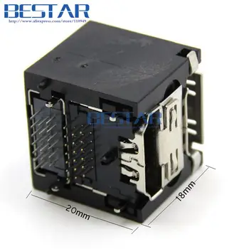 19pins HDMI Connector , SMT Double HDMI Stacked Thru Hole type Sockets ,HDMI Female Jack Connectors Socket 19 pin board
19pins HDMI Connector , SMT Double HDMI Stacked Thru Hole type Sockets ,HDMI Female Jack Connectors Socket 19 pin board