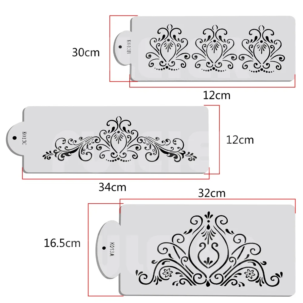 3Pcs/Set Flower shape cake Stencil for cake Decoration Fondant cake decoration tool Sugar pattern Cookie baking mold 3Pcs/Set Flower shape cake Stencil for cake Decoration Fondant cake decoration tool Sugar pattern Cookie baking mold