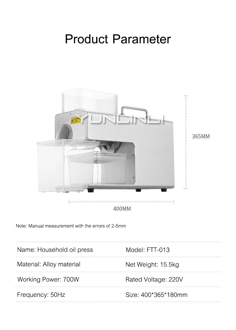 Description Picture 2 of itemOil Press Machine 220V Household Small Oil Presser Multifunction Oil Pressing