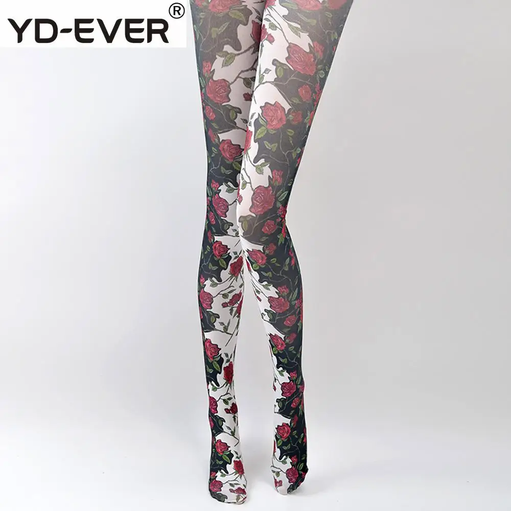 Rose Black White With Jacquard Silk Printed Romper Spring Autumn Thin Section Harajuku Pantyhose Cotton Long Hips women tights
Rose Black White With Jacquard Silk Printed Romper Spring Autumn Thin Section Harajuku Pantyhose Cotton Long Hips women tights