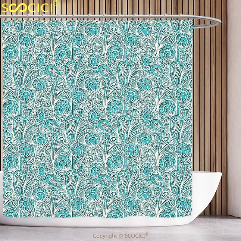 Unique Shower Curtain Teal Decor Classic Lace Pattern Elegant Romantic Feminine Style Decorative Artwork Print Teal Beige
Unique Shower Curtain Teal Decor Classic Lace Pattern Elegant Romantic Feminine Style Decorative Artwork Print Teal Beige