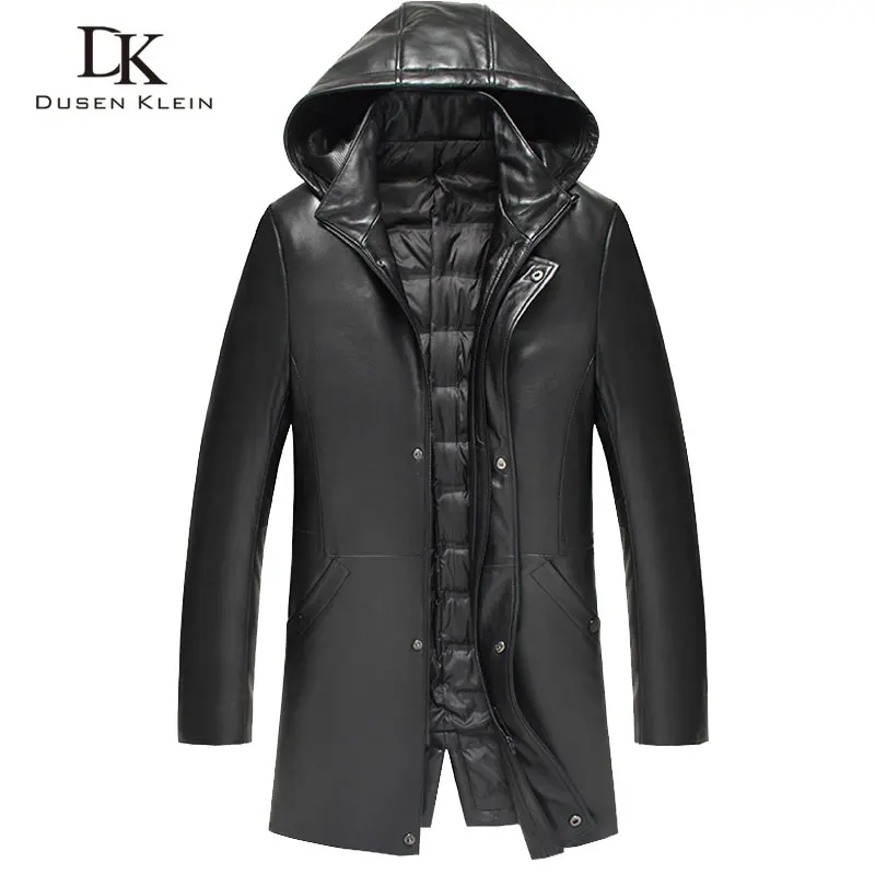 Winter Leather Down coat Long Hooded Detachable duck down Dovetail design Genuine Sheepskin leather brand Jacket black 71C7131
Winter Leather Down coat Long Hooded Detachable duck down Dovetail design Genuine Sheepskin leather brand Jacket black 71C7131