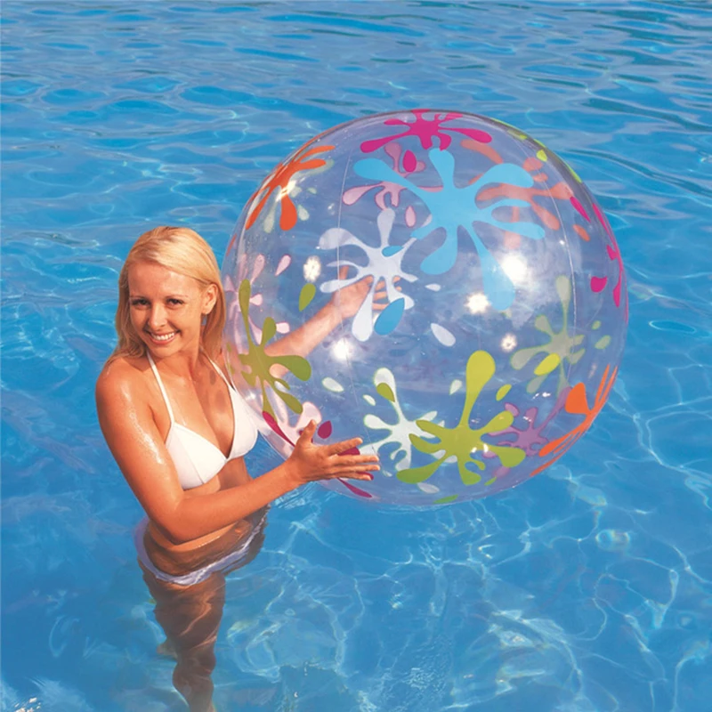 85cm-Swimming-Ring-Pool-Float-Ball-For-Kids-And-Adult-Inflatable-Transparent-Printed-Beach-Ball-Outdoor