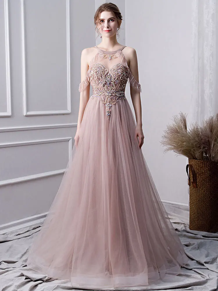 High Quality Evening Dress 2019 New Elegant Banquet Dress Illusion Beading Top a Line Sexy Backless Off the Shoulder Prom Dress
High Quality Evening Dress 2019 New Elegant Banquet Dress Illusion Beading Top a Line Sexy Backless Off the Shoulder Prom Dress
