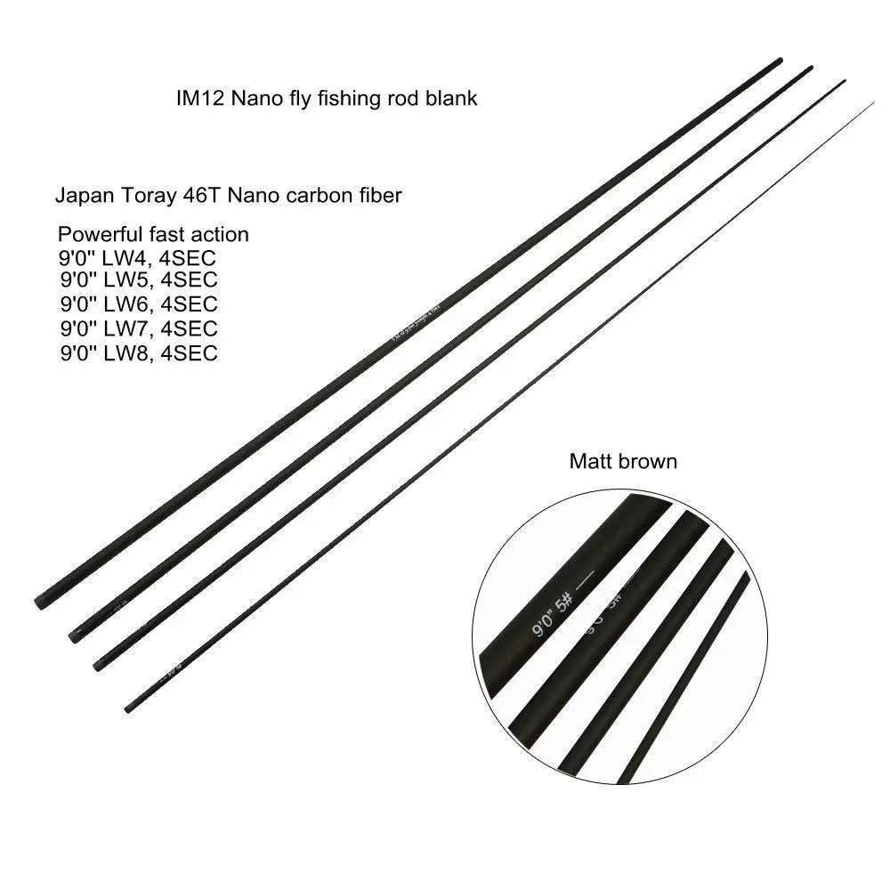 Удилище для ловли нахлыстом Aventik 9ɰ ''LW4 To LW8 IM12 Сверхлегкий светильник