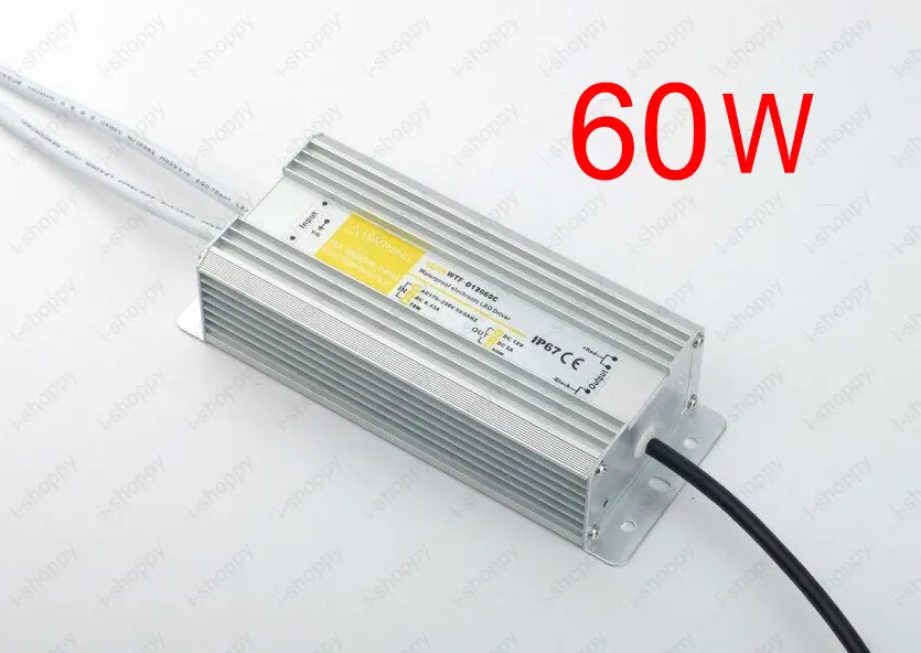 60W 2.5A Universal Power Supply /Transformer /Driver,90~250V AC Input,24V DC Output,Waterproof IP67, for CCTV LED Light Strips
60W 2.5A Universal Power Supply /Transformer /Driver,90~250V AC Input,24V DC Output,Waterproof IP67, for CCTV LED Light Strips
