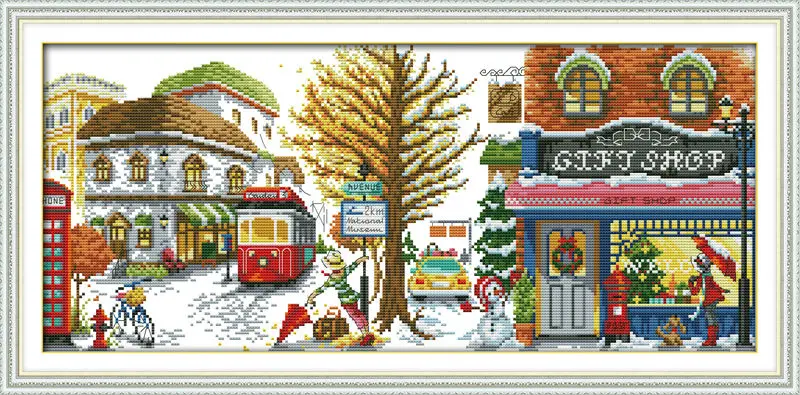 Winter Street Printed on Canvas DMC Counted Chinese Cross Stitch Kits printed Cross-stitch set Embroidery Needlework
Winter Street Printed on Canvas DMC Counted Chinese Cross Stitch Kits printed Cross-stitch set Embroidery Needlework