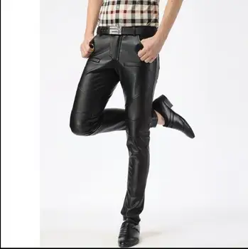 Europe and the United States simple tight leather pants men's feet Slim motorcycle leather pants men's stitching thickening pant
Europe and the United States simple tight leather pants men's feet Slim motorcycle leather pants men's stitching thickening pant