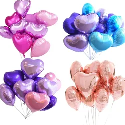 18 дюймов 10 шт Baby Shower воздушный шар из фольги для вечеринок розовый и голубой сердце в форме сердца гелиевые воздушный шарик Одежда для свадь...