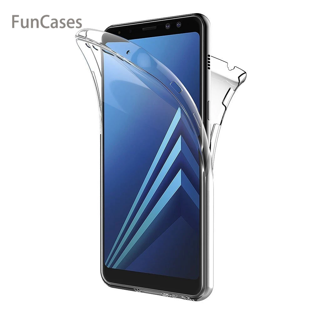 Для samsung Galaxy A8 Plus 2018 чехол 360 градусов полное покрытие Мягкий Роскошный прозрачный