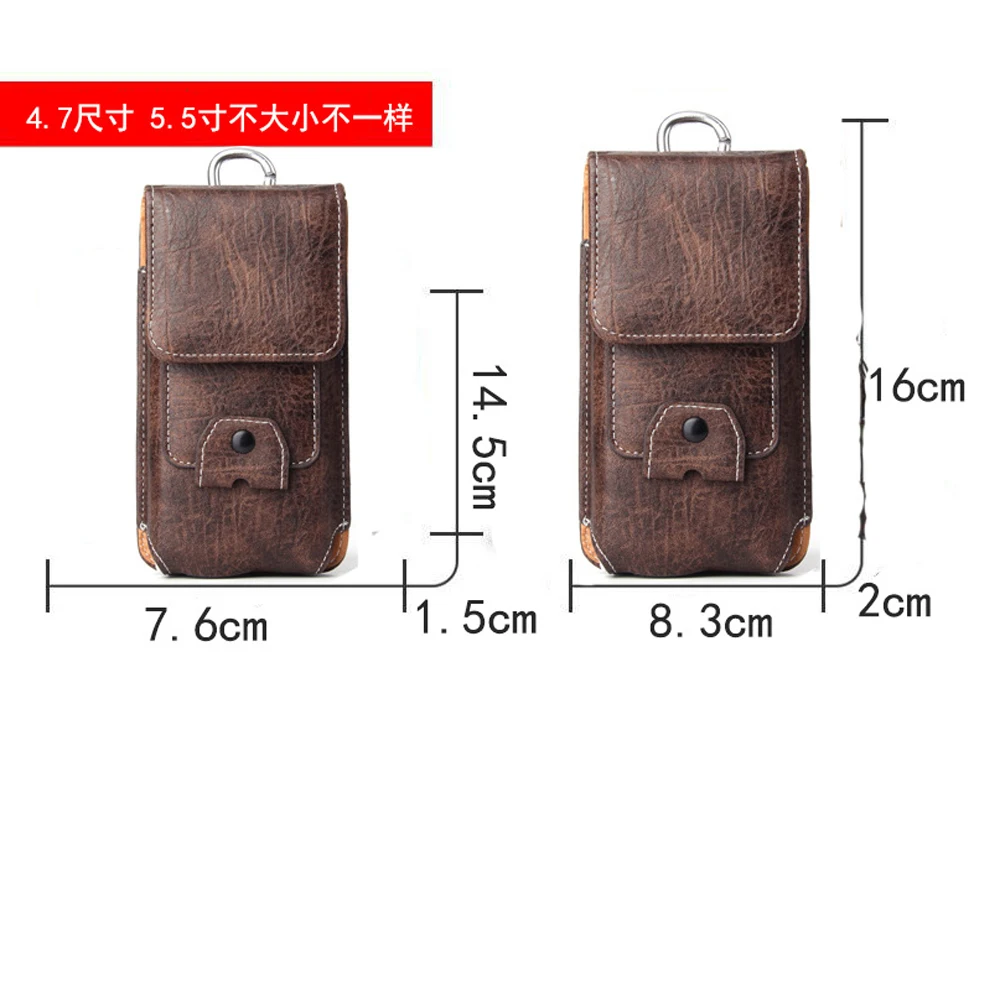Leather Phone Pouch For xiaomi redmi note 4 7 pro note 5 plus mi a2 note 6 pro xiomi mi 9 8 lite a1 Belt Clip holster Waist Bags (5)