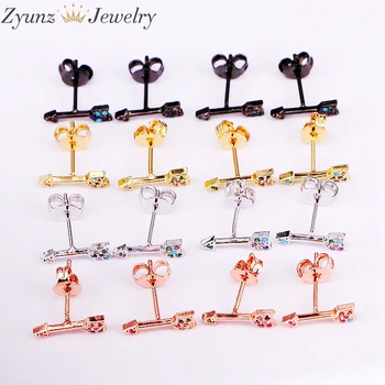 10 Pairs, Fashion jewelry for little girl pave cz arrow shape delicate colorful cz earring cute design
10 Pairs, Fashion jewelry for little girl pave cz arrow shape delicate colorful cz earring cute design