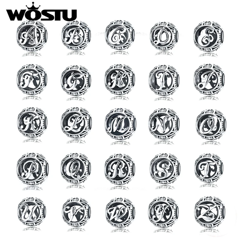 WOSTU Genuine 925 Sterling Silver Fashion Letter A-Z Beads Charm fit Original Bracelet Necklace Woman DIY Jewelry Making FIC738
WOSTU Genuine 925 Sterling Silver Fashion Letter A-Z Beads Charm fit Original Bracelet Necklace Woman DIY Jewelry Making FIC738
