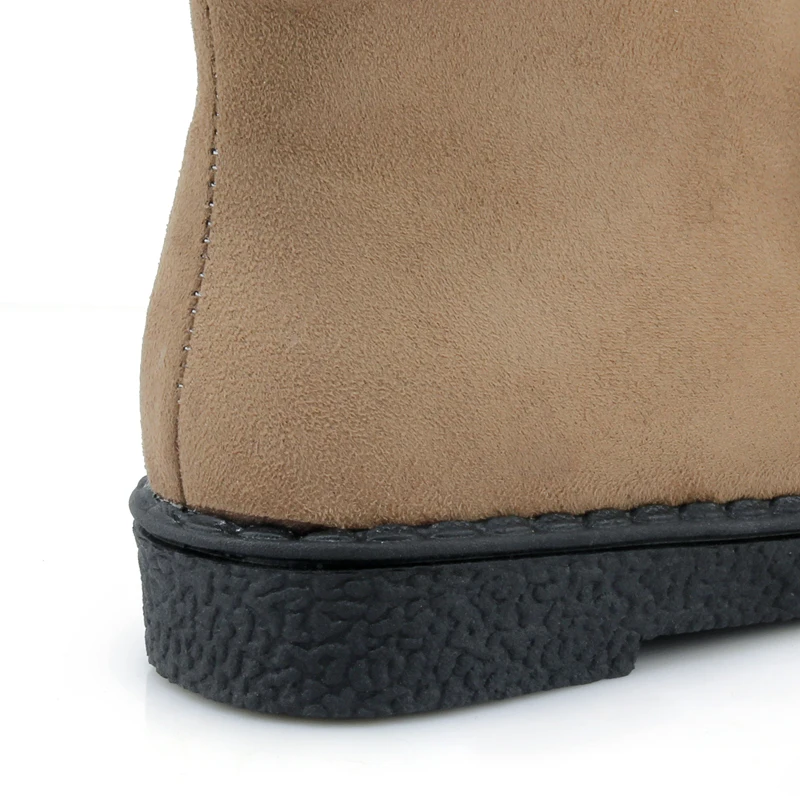 Plus Size 30-44 45 Faux Fur Decoration Winter Snow Boots Ankle Boots with Zipper Women Fashion Boots Round toe Black Shoes Woman (3)