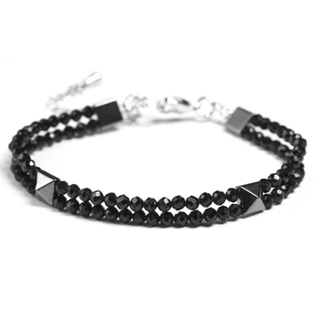Natural Faceted 3MM Black spinel Stone Beads Bracelet Hematite Chain Jewelry Men Women Health Gift Handmade Design
Natural Faceted 3MM Black spinel Stone Beads Bracelet Hematite Chain Jewelry Men Women Health Gift Handmade Design