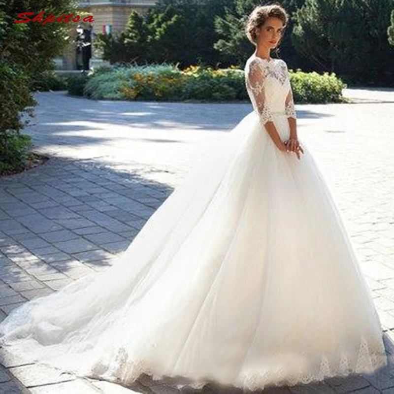 Long Sleeve Lace Wedding Dresses Ball Gown Tulle Plus Size Bride Bridal Weding Weeding Dresses Wedding Gowns 2019
Long Sleeve Lace Wedding Dresses Ball Gown Tulle Plus Size Bride Bridal Weding Weeding Dresses Wedding Gowns 2019