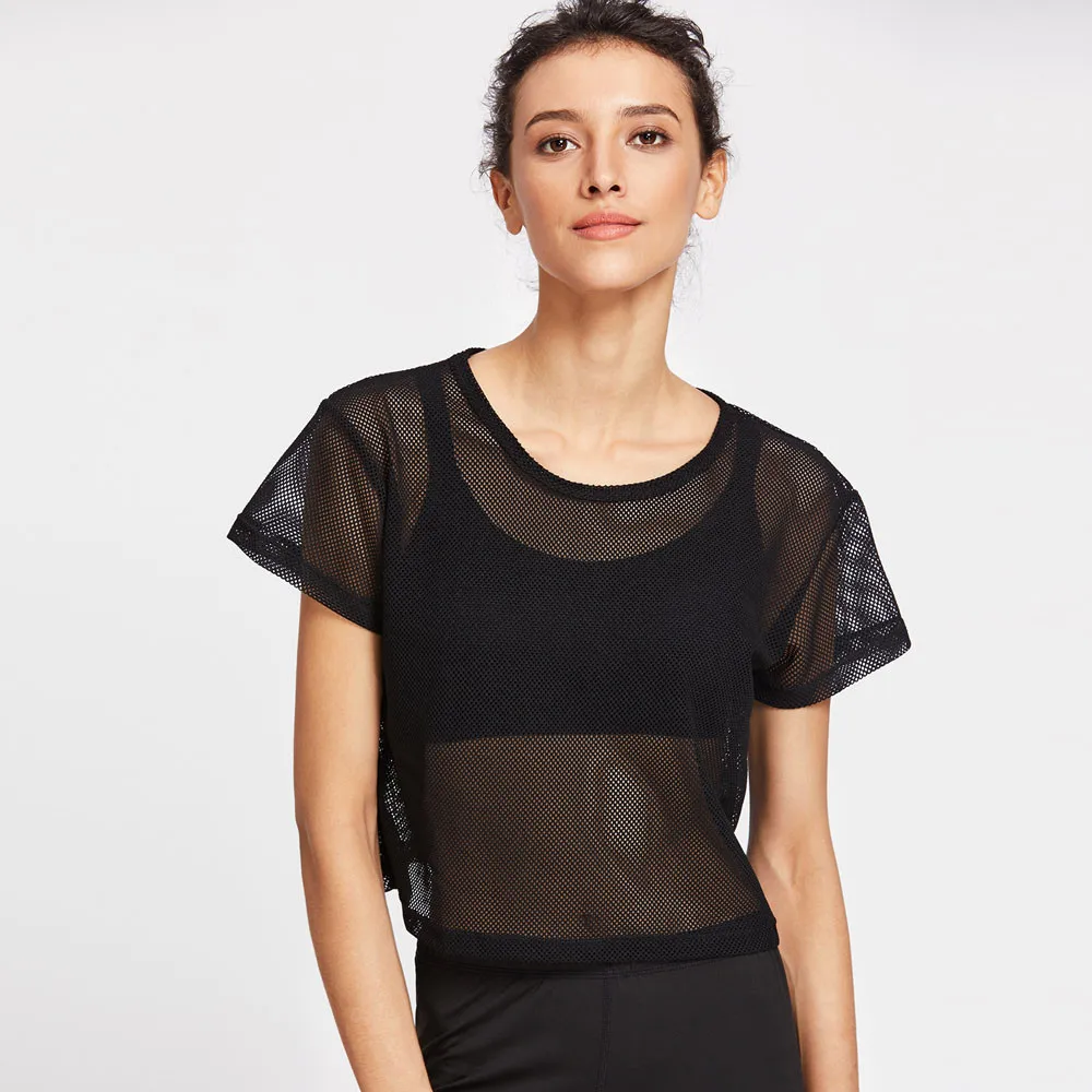 Clothing Hollow Out T Shirt women's mesh Transparent black slim wild Long-Sleeved T-shirt Sexy Casual Tulles See Through Tops
Clothing Hollow Out T Shirt women's mesh Transparent black slim wild Long-Sleeved T-shirt Sexy Casual Tulles See Through Tops