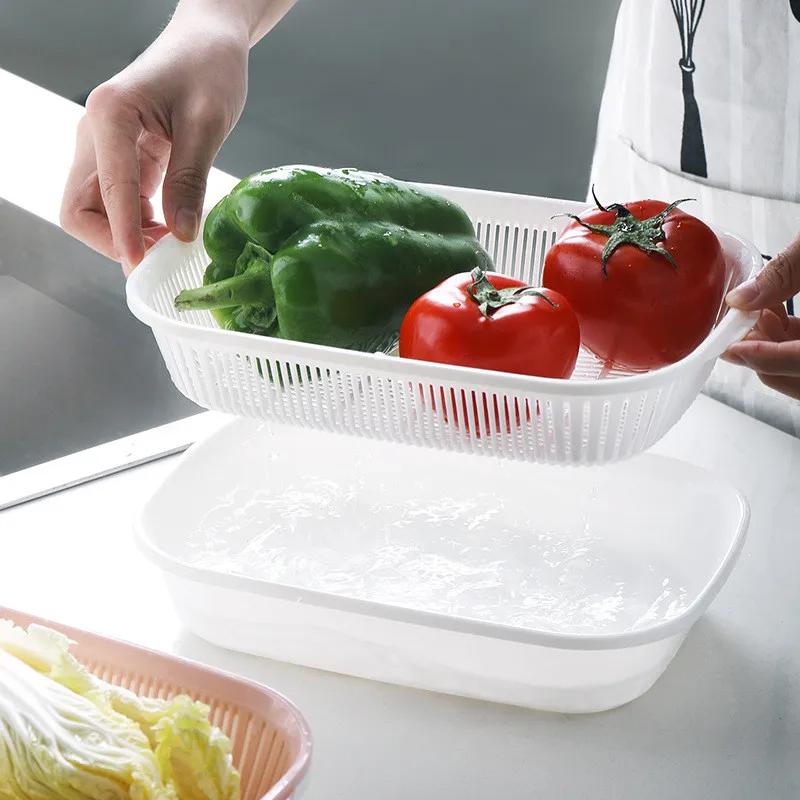 TTLIFE Vegetables Fruit Drain Basket Multi-function Double Layer Drip Dry Storage Baskets Plastic Noodles Kitchen Strainer 2019
TTLIFE Vegetables Fruit Drain Basket Multi-function Double Layer Drip Dry Storage Baskets Plastic Noodles Kitchen Strainer 2019