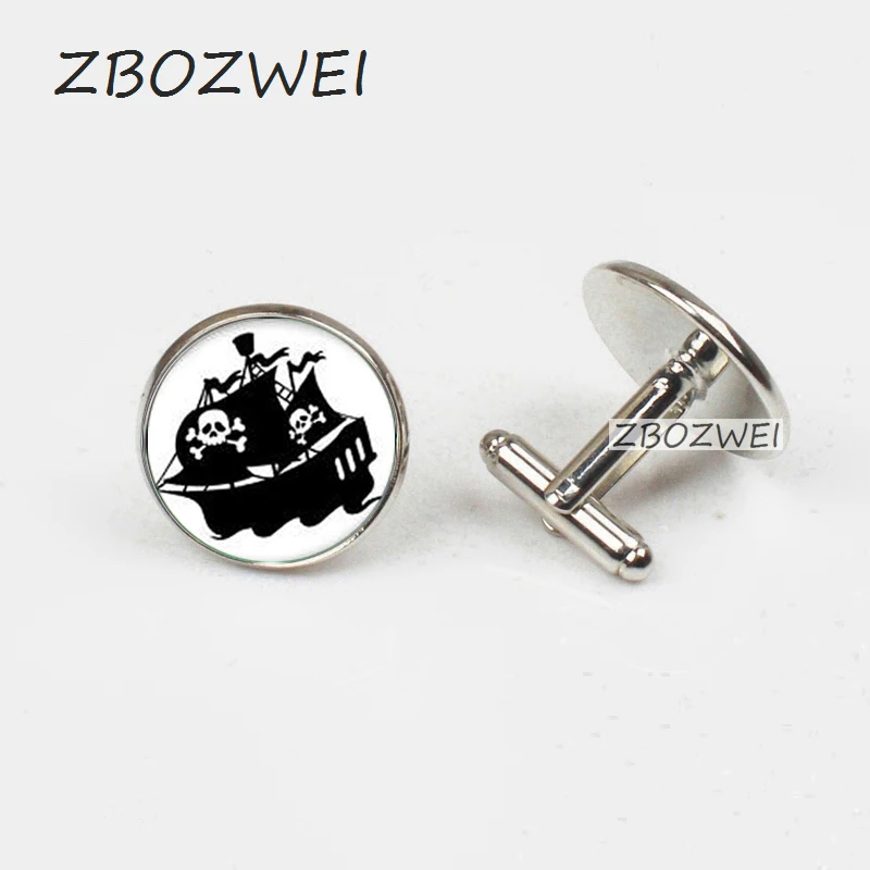 ZBOZWEI 2018 New Pirate Ship Cufflink Black White Skull Cufflinks Glass Photo Jewelry Silver Bronze Cuff Gifts Men Women
ZBOZWEI 2018 New Pirate Ship Cufflink Black White Skull Cufflinks Glass Photo Jewelry Silver Bronze Cuff Gifts Men Women