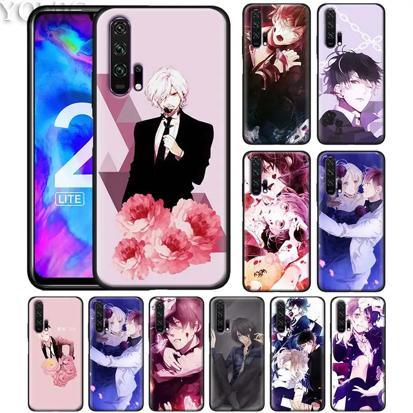 

Black Silicone Case for Honor 20 8X 10 10i 8S 8A Lite Pro Y9 Y7 Y6 Y5 Prime 2019 Soft Phone Caso Cover Anime Diabolik Lovers