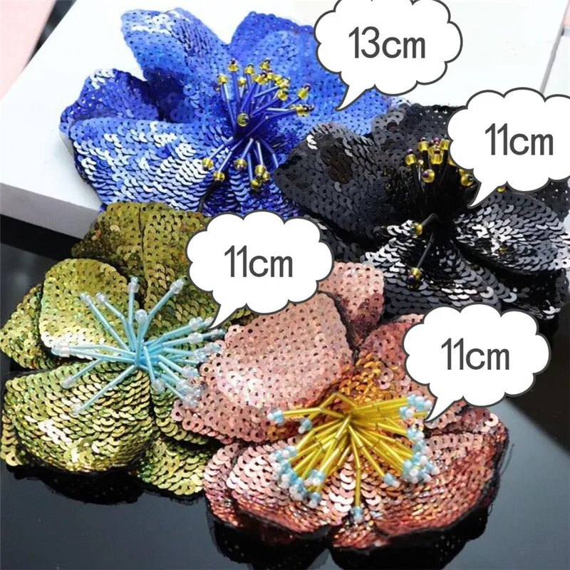 Blue White Black Large Sequins Flower Patch Fashion Evening Dress Applique Clothing Decoration Sew On Patches DIY Accessories
Blue White Black Large Sequins Flower Patch Fashion Evening Dress Applique Clothing Decoration Sew On Patches DIY Accessories