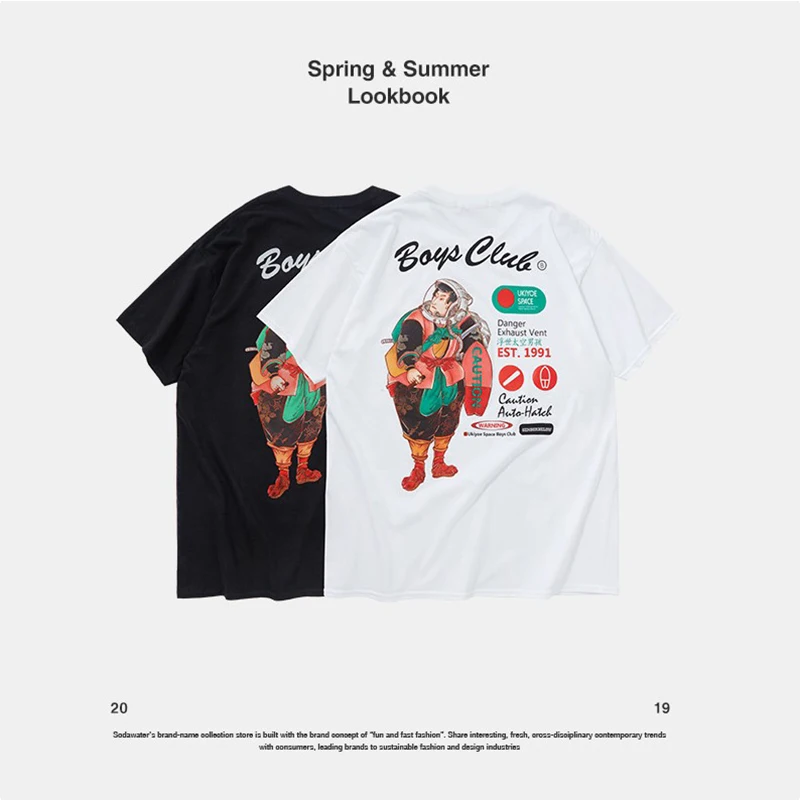 Men's T-Shirts 2019 Funny Printed Short Sleeve Tshirts Loose Summer Hip Hop Casual Cotton Tops Tees Streetwear Homme T-shirts | Мужская