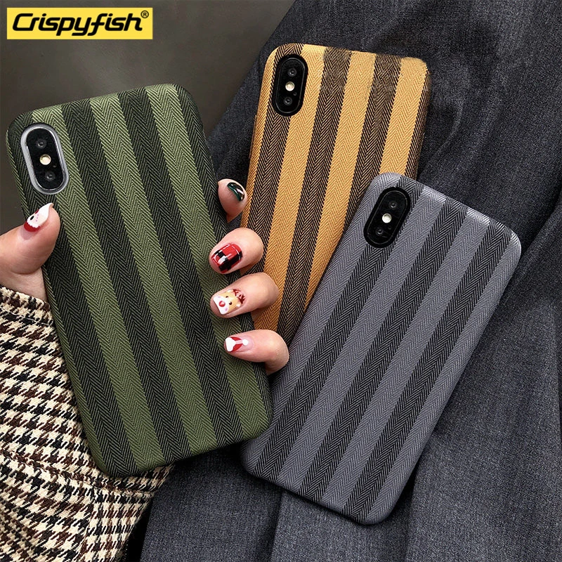 Crispyfish Ultra-Thin Cloth TPU Case For iPhone 6 6S 7 8 Plus Striated Canvas Grid Pattern Soft Cover For iphone X XS Max XR
Crispyfish Ultra-Thin Cloth TPU Case For iPhone 6 6S 7 8 Plus Striated Canvas Grid Pattern Soft Cover For iphone X XS Max XR