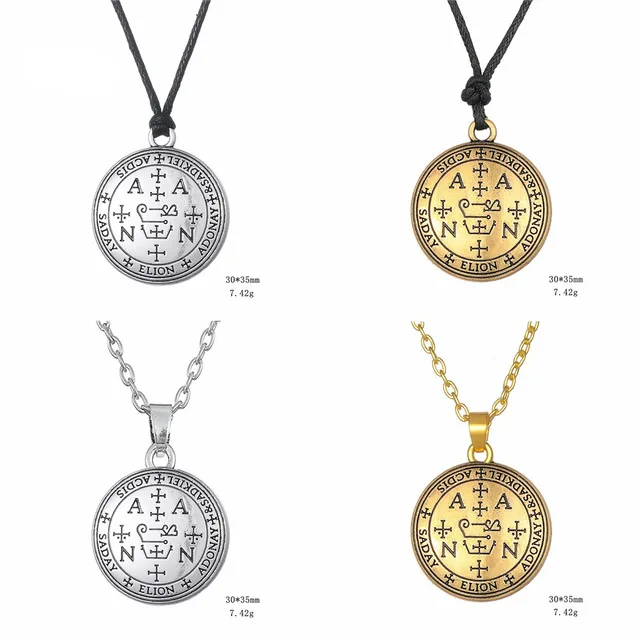 10PCS Gold And Silver Archangel Zadkiel Talisman Chain Necklaces Seal Of Angelic Pendant Choker Statement Necklace Jewelry
10PCS Gold And Silver Archangel Zadkiel Talisman Chain Necklaces Seal Of Angelic Pendant Choker Statement Necklace Jewelry