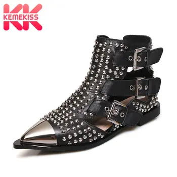 KemeKiss Women Sandals Real Leather Summer Buckle Fashion Rivet Shoes Women Mixed Color Neutral Flats Daily Footwear Size 34-43
KemeKiss Women Sandals Real Leather Summer Buckle Fashion Rivet Shoes Women Mixed Color Neutral Flats Daily Footwear Size 34-43