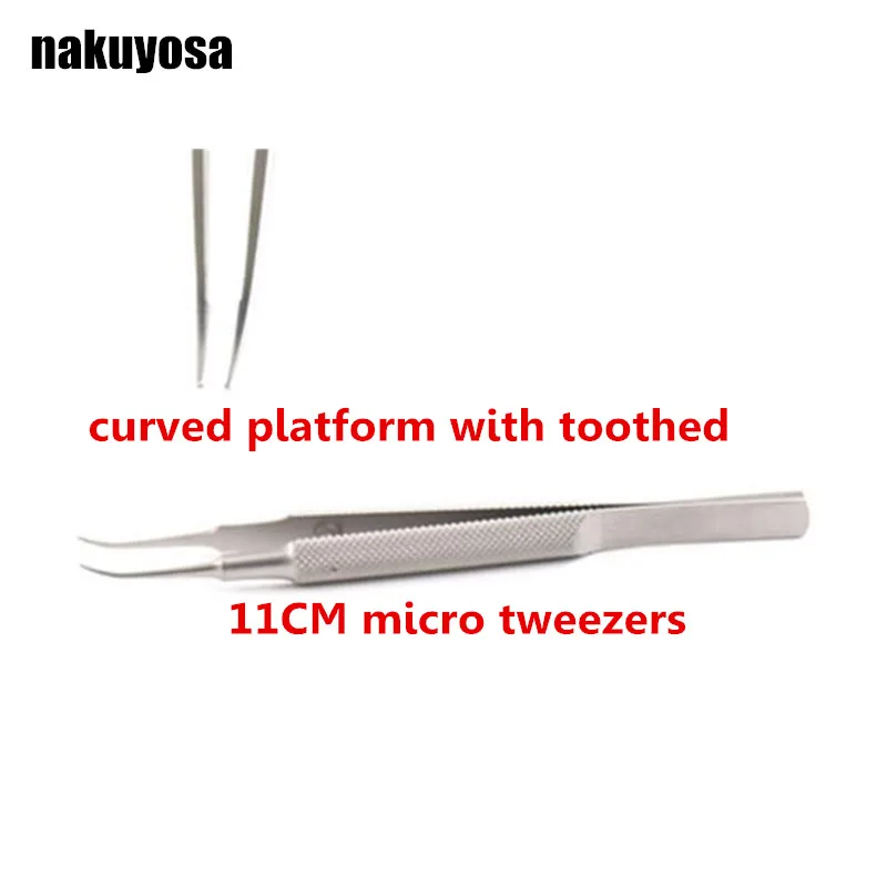 curved platform with toothed tweezers stainless microsurgical ophthalmology instruments 11cm microscopic tweezers forceps
curved platform with toothed tweezers stainless microsurgical ophthalmology instruments 11cm microscopic tweezers forceps