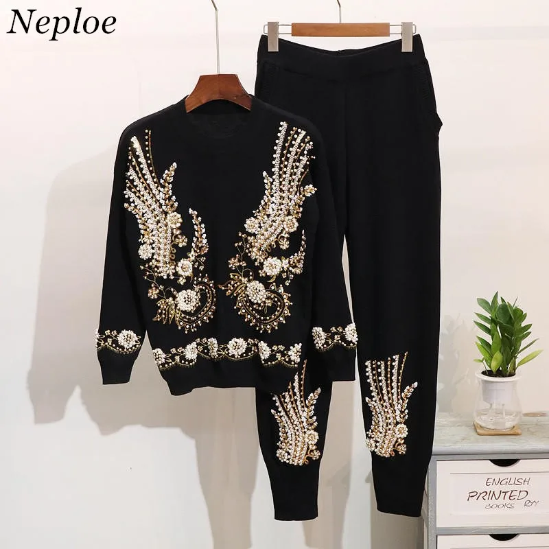 Neploe Heavy Beading Sequin Embroidery Sets Women Clothes Long Sleeve Knit Sweater Tops+ Knit Harem Pants 2 Pieces Sets 37611
Neploe Heavy Beading Sequin Embroidery Sets Women Clothes Long Sleeve Knit Sweater Tops+ Knit Harem Pants 2 Pieces Sets 37611