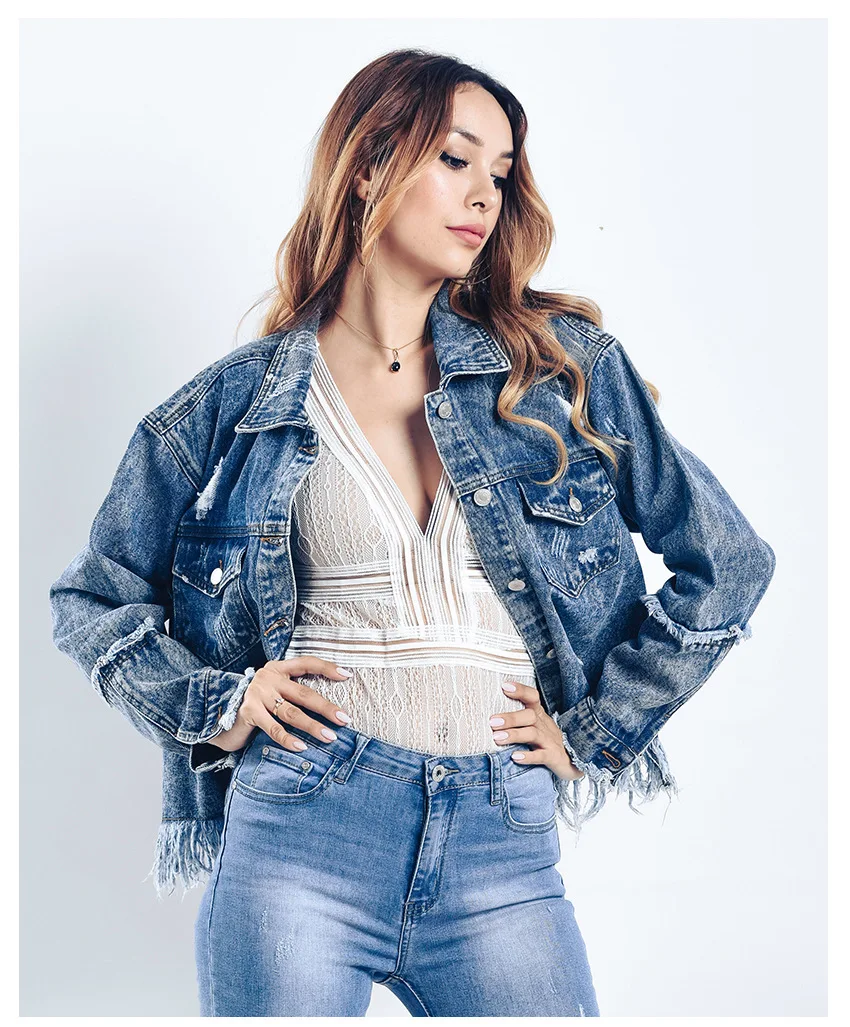 CBUCYI Denim women 2018 new European and American women's loose BF romantic su jacket jacket thin denim jacket (10)